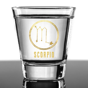 Scorpio Zodiac Sign Astrologie Horoskop Gold Schnapsglas