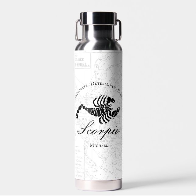 Scorpio Zodiac Sign Astrologie Individuelle Name W Trinkflasche (Vorne)
