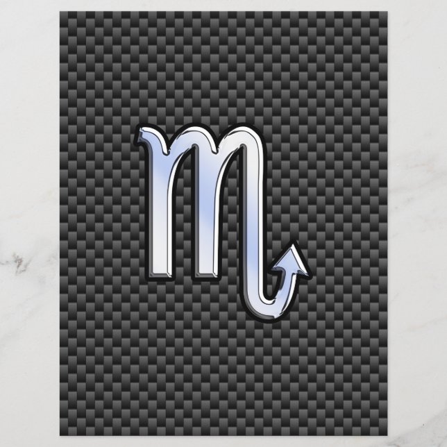 Scorpio Zodiac Sign auf Carbon Fibre Print Flyer (Vorne)