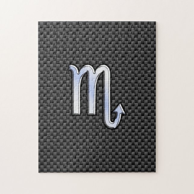 Scorpio Zodiac Sign auf Carbon Fibre Print Puzzle (Vertikal)