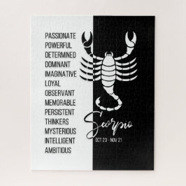 Scorpio Zodiac Sign, Black & White Jigsaw Puzzle