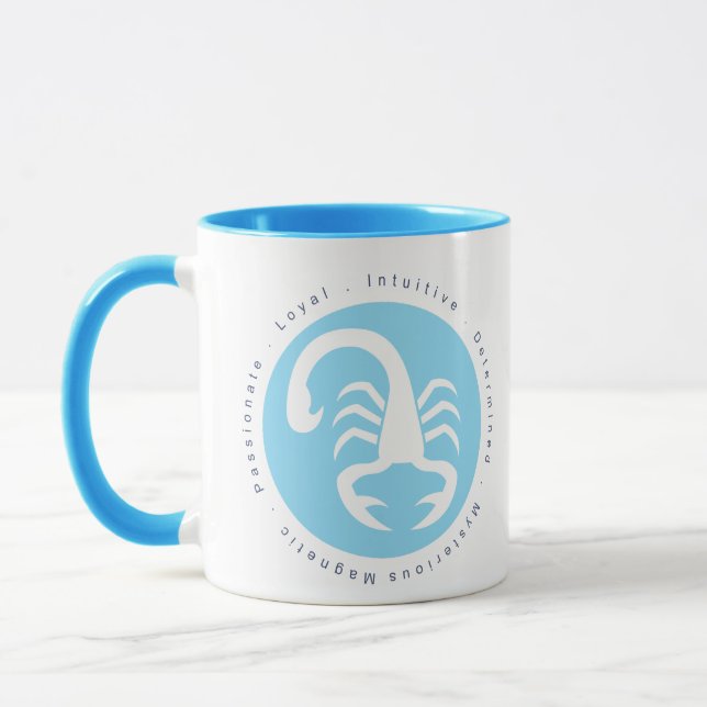 Scorpio Zodiac Sign Blau Tasse (Links)