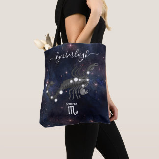 Scorpio Zodiac Sign Cosmic Monogram Name Navy