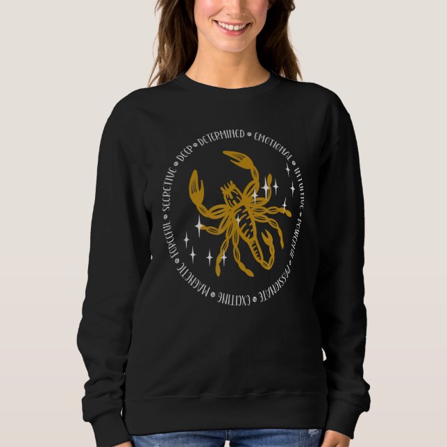Scorpio Zodiac Sign Good Qualities Sweatshirt (Vorderseite)
