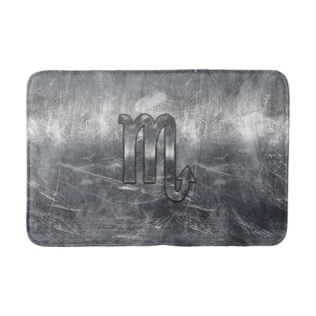 Scorpio Zodiac Sign in Grunge Distressed Style Badematte (Vorderseite)