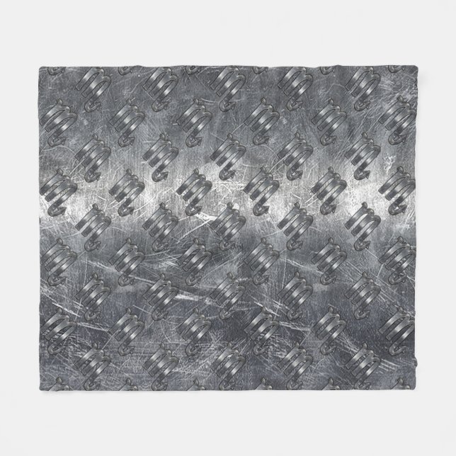 Scorpio Zodiac Sign in Grunge Distressed Style Fleecedecke (Vorderseite (Horizontal))