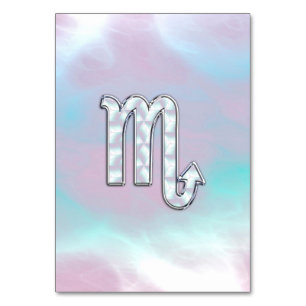 Scorpio Zodiac Sign in Mother Pearl Style Tischnummer