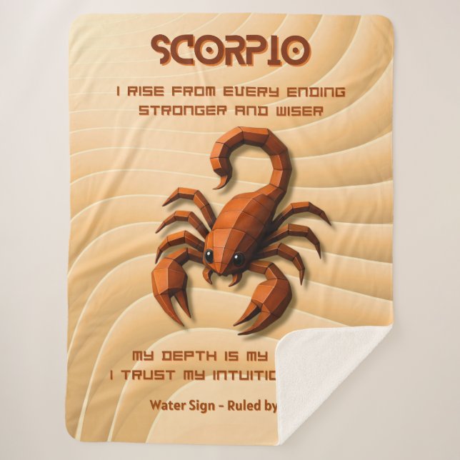 Scorpio Zodiac Sign Modern 3D Astrology Design Sherpadecke (Vorderseite)