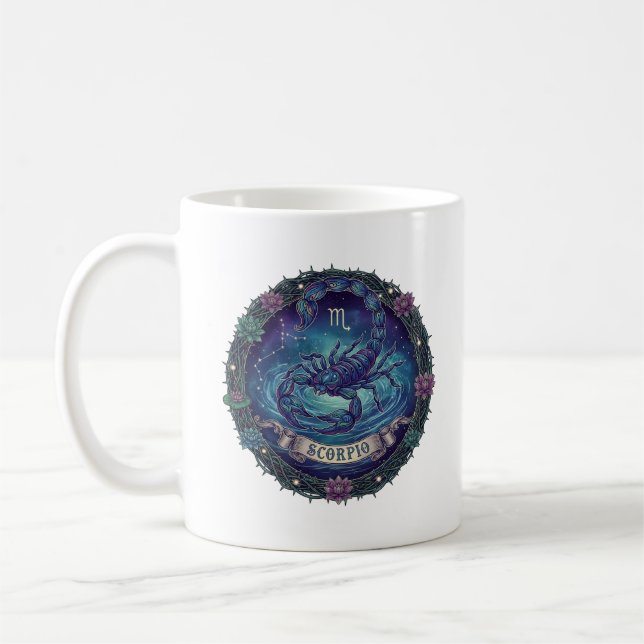 Scorpio Zodiac Sign Mystic Scorpion Illustration C Kaffeetasse (Links)