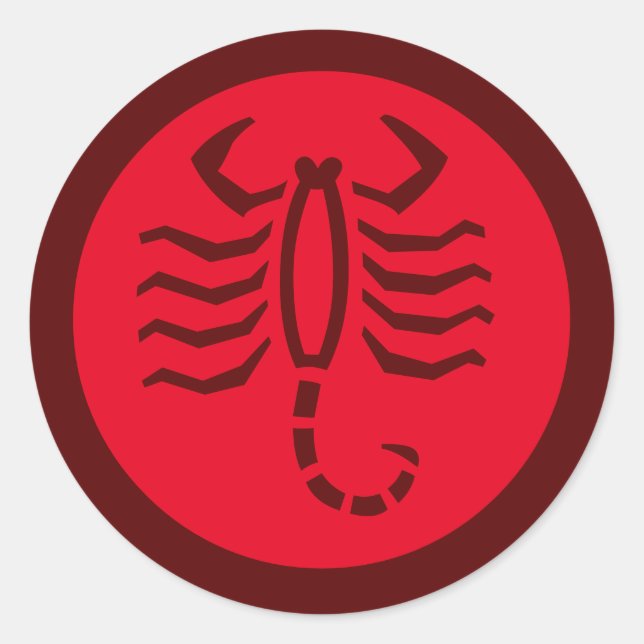 Scorpio Zodiac Sign Red Runder Aufkleber (Vorderseite)