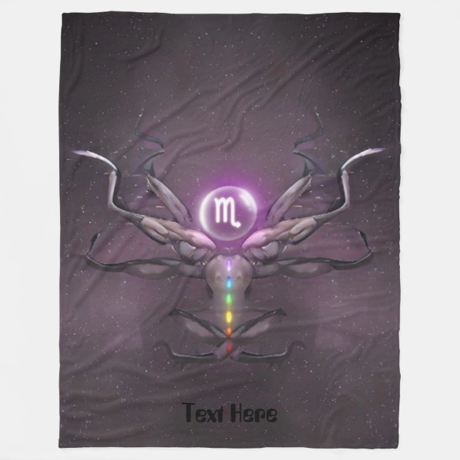 Scorpio Zodiac Sign Seven Chakras Fleece Blanket (Vorderseite)