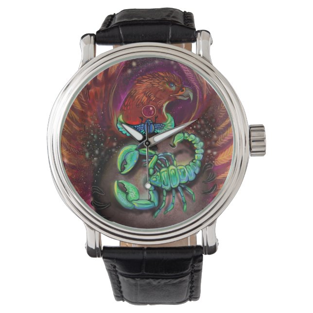 Scorpio Zodiac Sign Watch Armbanduhr (Vorderseite)
