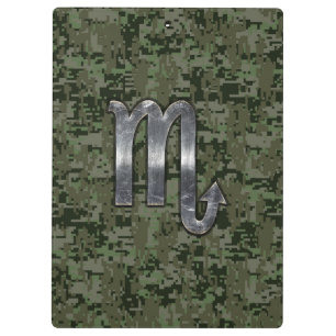Scorpio Zodiac Signage Woodland Digitale Camouflag Klemmbrett