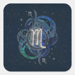 Scorpio Zodiac Signature Water element Quadratischer Aufkleber