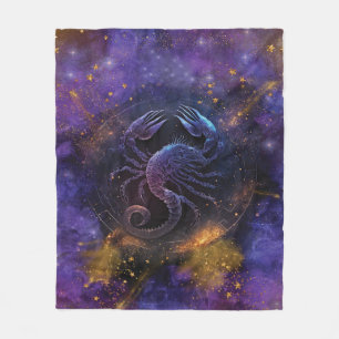 Scorpio Zodiac Signature Watercolor Design Fleecedecke
