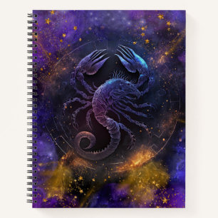 Scorpio Zodiac Signature Watercolor Design Notizbuch