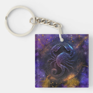 Scorpio Zodiac Signature Watercolor Design Schlüsselanhänger
