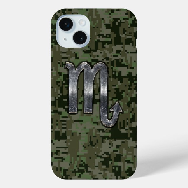 Scorpio Zodiac Signature Woodland Green Digital Ca Case-Mate iPhone Hülle (Rückseite)