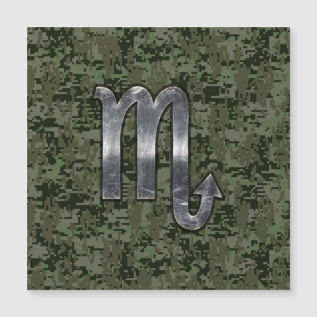 Scorpio Zodiac Signature Woodland Green Digital Ca Magnetkarte (Vorderseite)