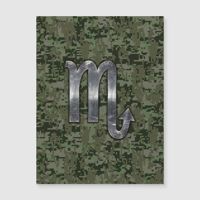 Scorpio Zodiac Signature Woodland Green Digital Ca Magnetkarte (Vorderseite)