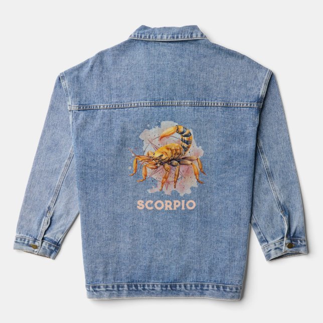 Scorpio Zodiac signieren Damen Denim Jacket Jeansjacke (Rückseite)