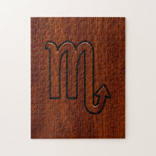 Scorpio Zodiac Signierung im Mahagoni Stil Dekorat Puzzle