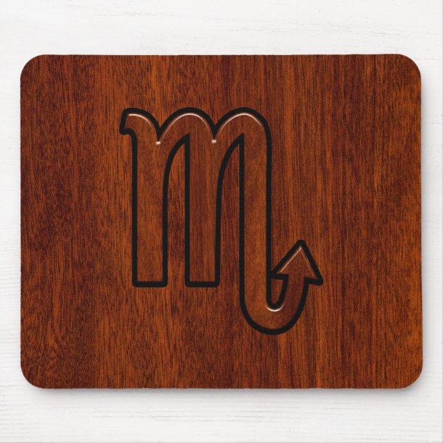 Scorpio Zodiac Signierung im Mahogany Brown Style Mousepad (Vorne)