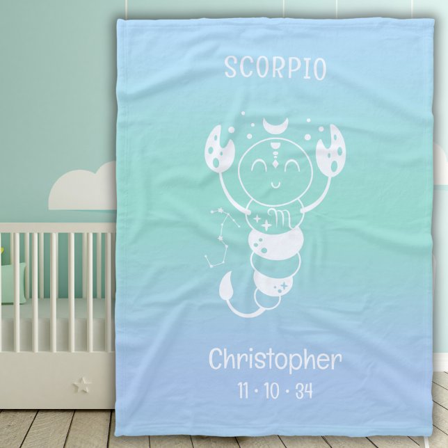 Scorpio Zodiac Star Name Birthdate Blue Baby Fleecedecke (Von Creator hochgeladen)