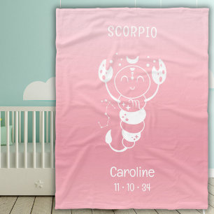 Scorpio Zodiac Star Name Geburtsdatum Pink Baby Fleecedecke