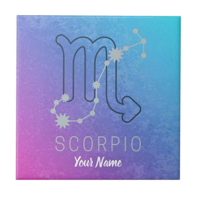 Scorpio Zodiac Star Sign Horoscope Constellation Fliese (Vorderseite)