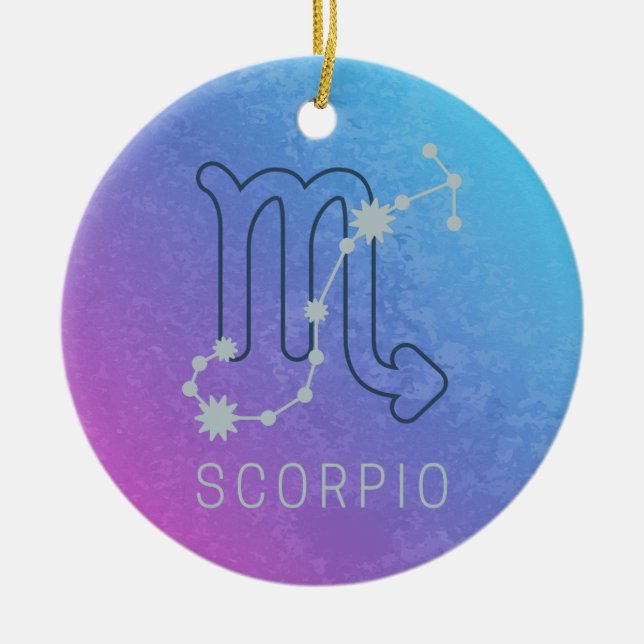 Scorpio Zodiac Star Sign Horoscope Constellation Keramik Ornament (Vorne)