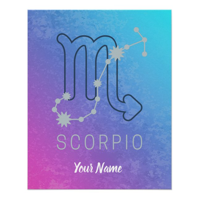 Scorpio Zodiac Star Sign Horoscope Constellation Poster (Vorderseite)