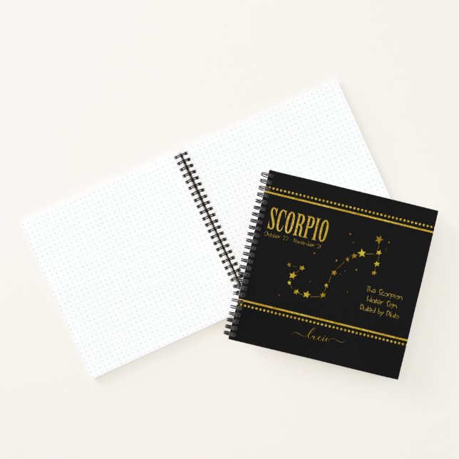 Scorpio Zodiac Star Sign Notebook Notizbuch (Innenseite)