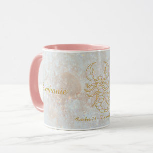 Scorpio Zodiac Star Zeichengalaxie Monogramm Glitz Tasse