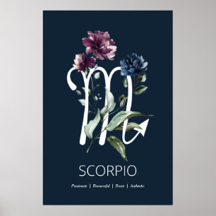 Scorpio Zodiac Star Zeichenkunst drucken Poster