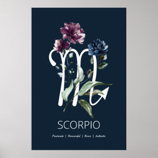 Scorpio Zodiac Star Zeichenkunst drucken Poster