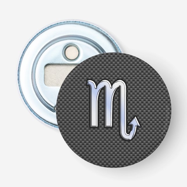 Scorpio Zodiac Symbol auf Carbon Fibre Print Flaschenöffner (Vorderseite)