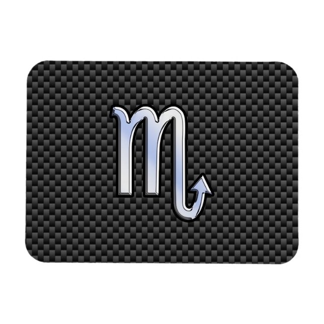 Scorpio Zodiac Symbol auf Carbon Fibre Print Magnet (Horizontal)