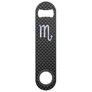 Scorpio Zodiac Symbol auf Carbon Fibre Print Speedflaschenöffner