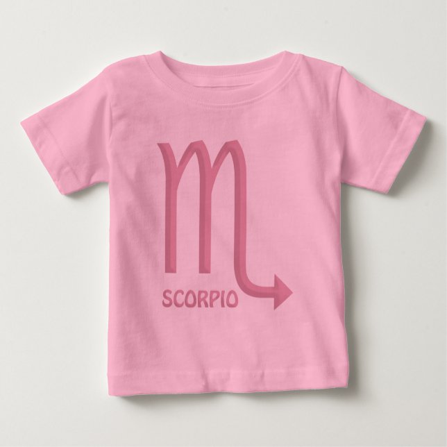 Scorpio Zodiac Symbol Baby Girl Pink T - Shirt (Vorderseite)