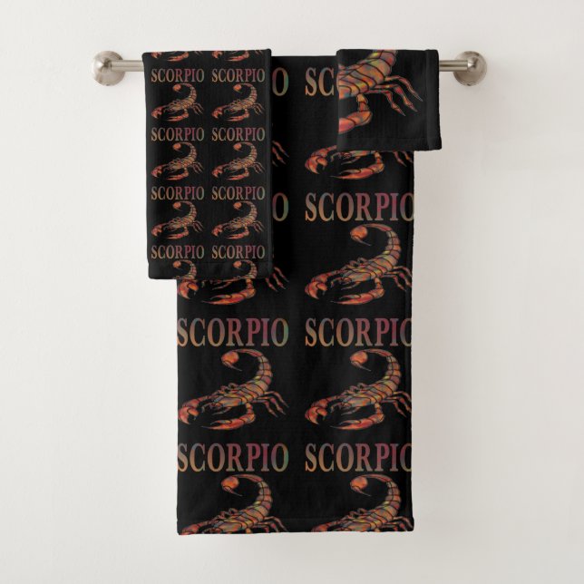Scorpio Zodiac Symbol Badetuch Set (Insitu)