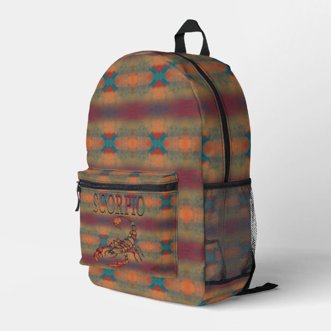 Scorpio Zodiac-Symbol Bedruckter Rucksack (Rückseitige Ecke Rechts)