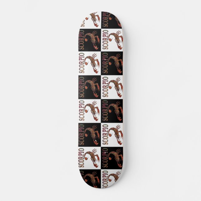 Scorpio Zodiac Symbol Checkerboard Skateboard Deck (Vorderseite)