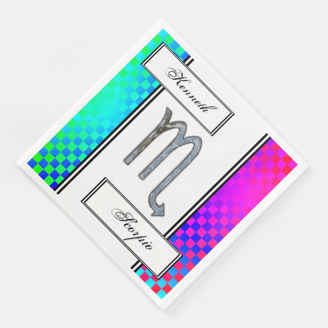 Scorpio Zodiac Symbol Element von Kenneth Yoncich Serviette (Ecke)