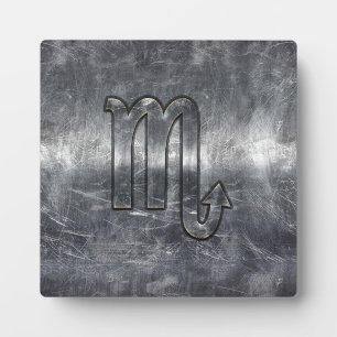 Scorpio Zodiac Symbol in Grunge Metallic Style Fotoplatte