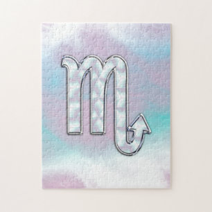 Scorpio Zodiac Symbol in Mother of Pearl Decor Puzzle