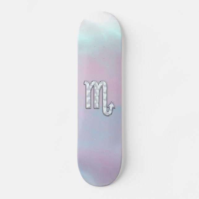 Scorpio Zodiac Symbol in Mother of Pearl Decor Skateboard (Vorderseite)