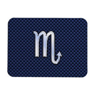 Scorpio Zodiac Symbol navvin blauer Kohlefaser Sti Magnet