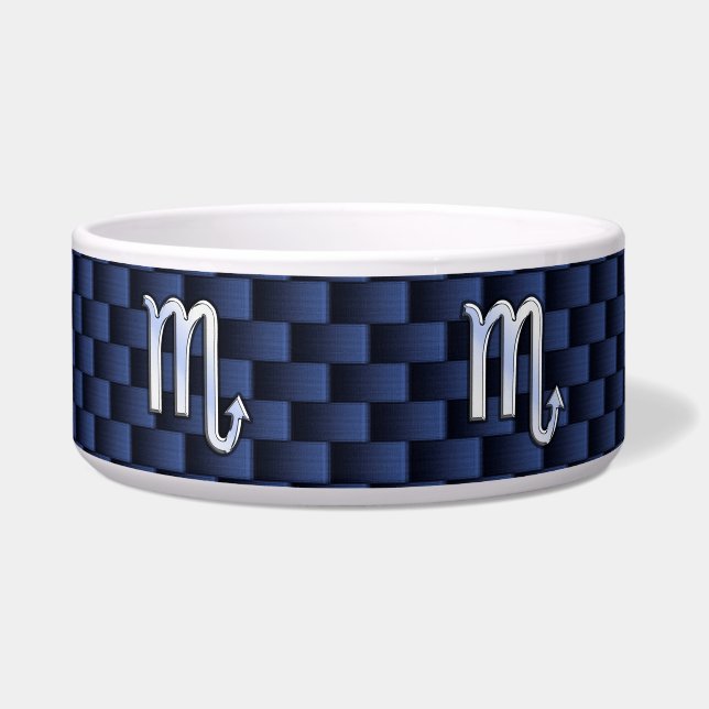 Scorpio Zodiac Symbol Navy Blue Carbon Fibre Style Napf (Vorderseite)