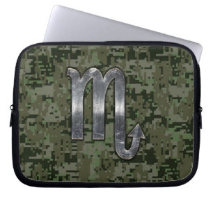 Scorpio Zodiac Symbol Olive Green Digitale Camoufl Laptopschutzhülle